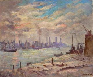 Ethelbert White - The Thames at Wapping