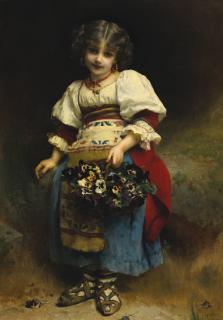 Étienne-Adolphe Piot - A Basket Of Flowers