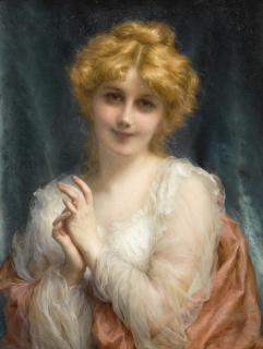 Etienne Adolphe Piot - French A Golden-Haired Beauty 