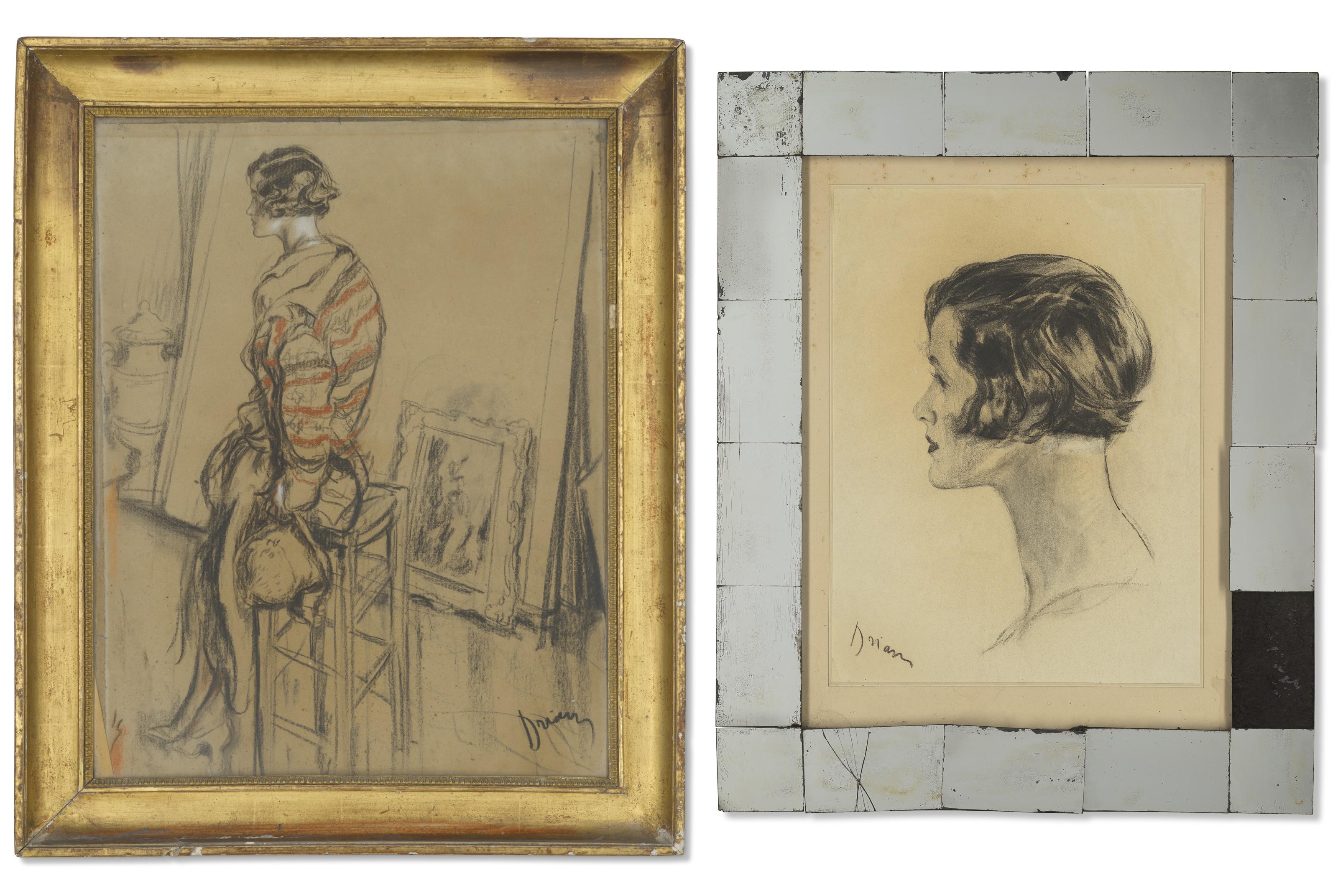 Etienne-Adrien Drian - Two Portraits Of Audrey James Field