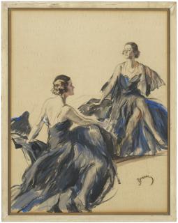 Etienne-Adrien Drian - Two Portraits Of Audrey James Field