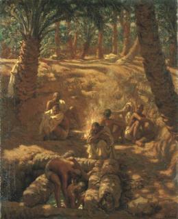 Etienne Alphonse Dinet - Berbers At An Oasis Well