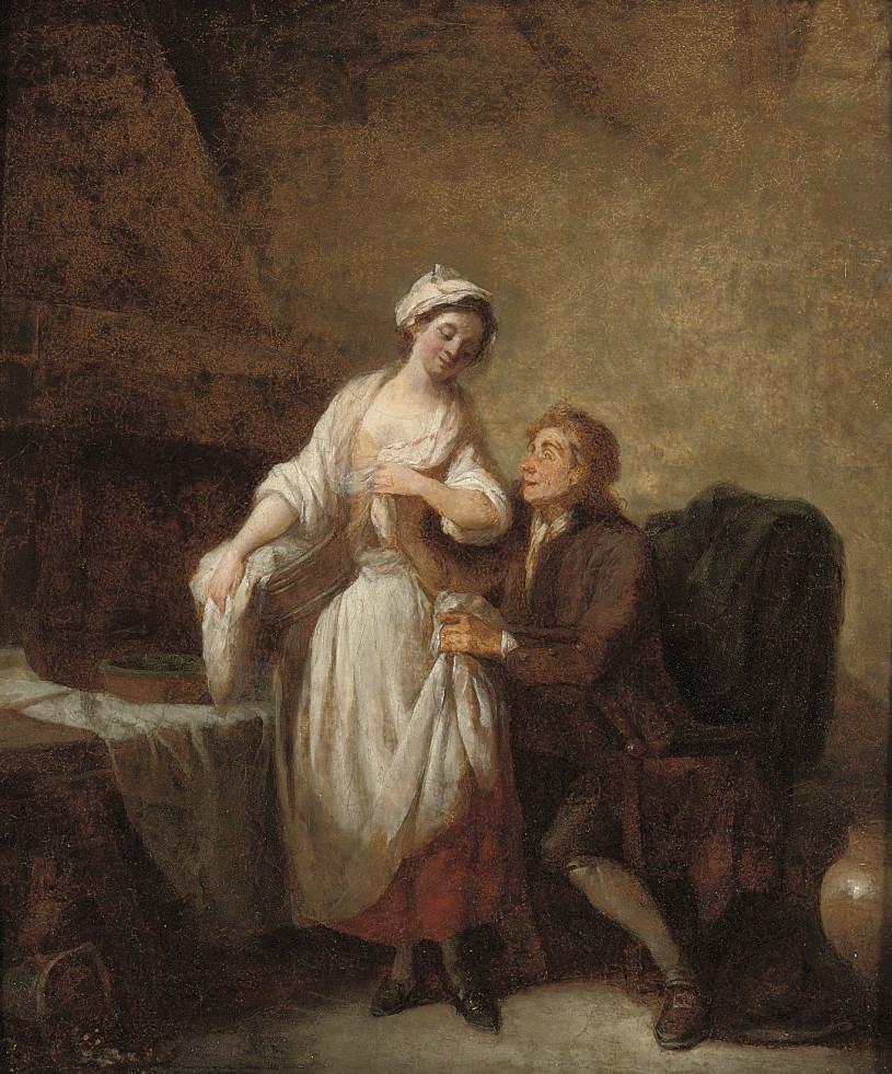 Etienne Aubry - An amorous couple in an interior