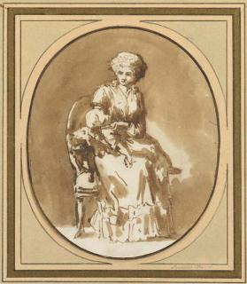 Etienne de Lavallée-Poussin - Une Femme Assise Tenant Un Enfant Sur Ses Genoux