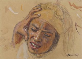 Etienne Dinet - Etude D\'Un Visage De Jeune Fille