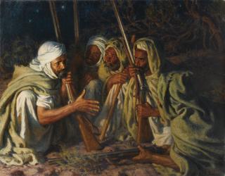 Etienne Dinet - French Conciliabule Dans La Nuit