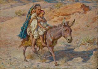Etienne Dinet - Jeunes enfants à dos d\'âne