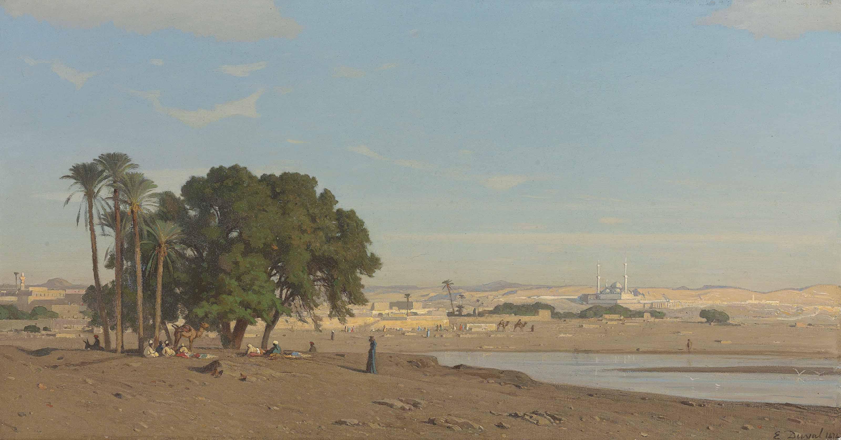 Etienne Duval - Figures by an oasis