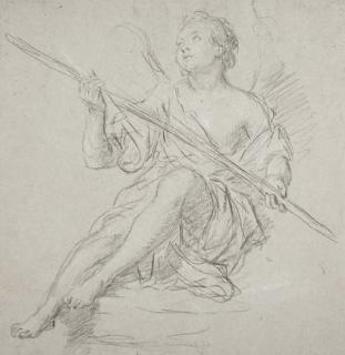 Etienne Parrocel - Un Ange Assis Tenant Un Bâton