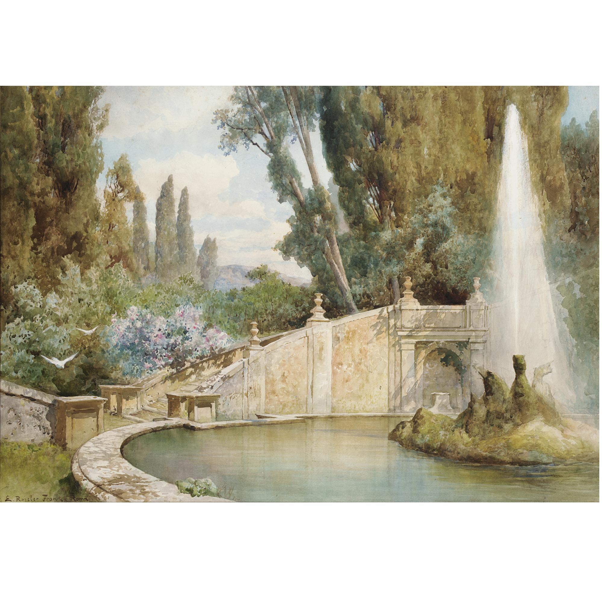 Ettore Roesler Franz - La Fontana Dei Draghi, Rome