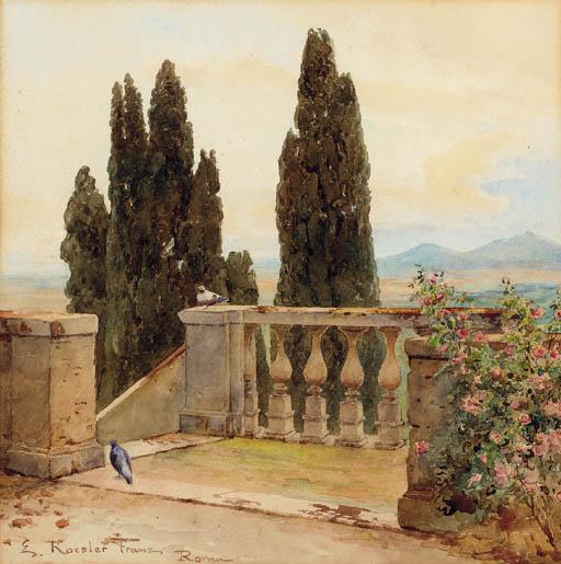 Ettore Roesler Franz - On The Terrace At The Villa D\'Este, Tivoli