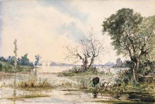 Ettore Roesler Franz - Paesaggio Palustre, 1875