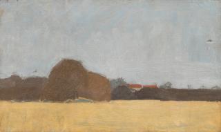 Euan Uglow - Landscape, Edge of Field 24.8 x 41.8 cm. (9 3/4 x 16 3/8 in.)