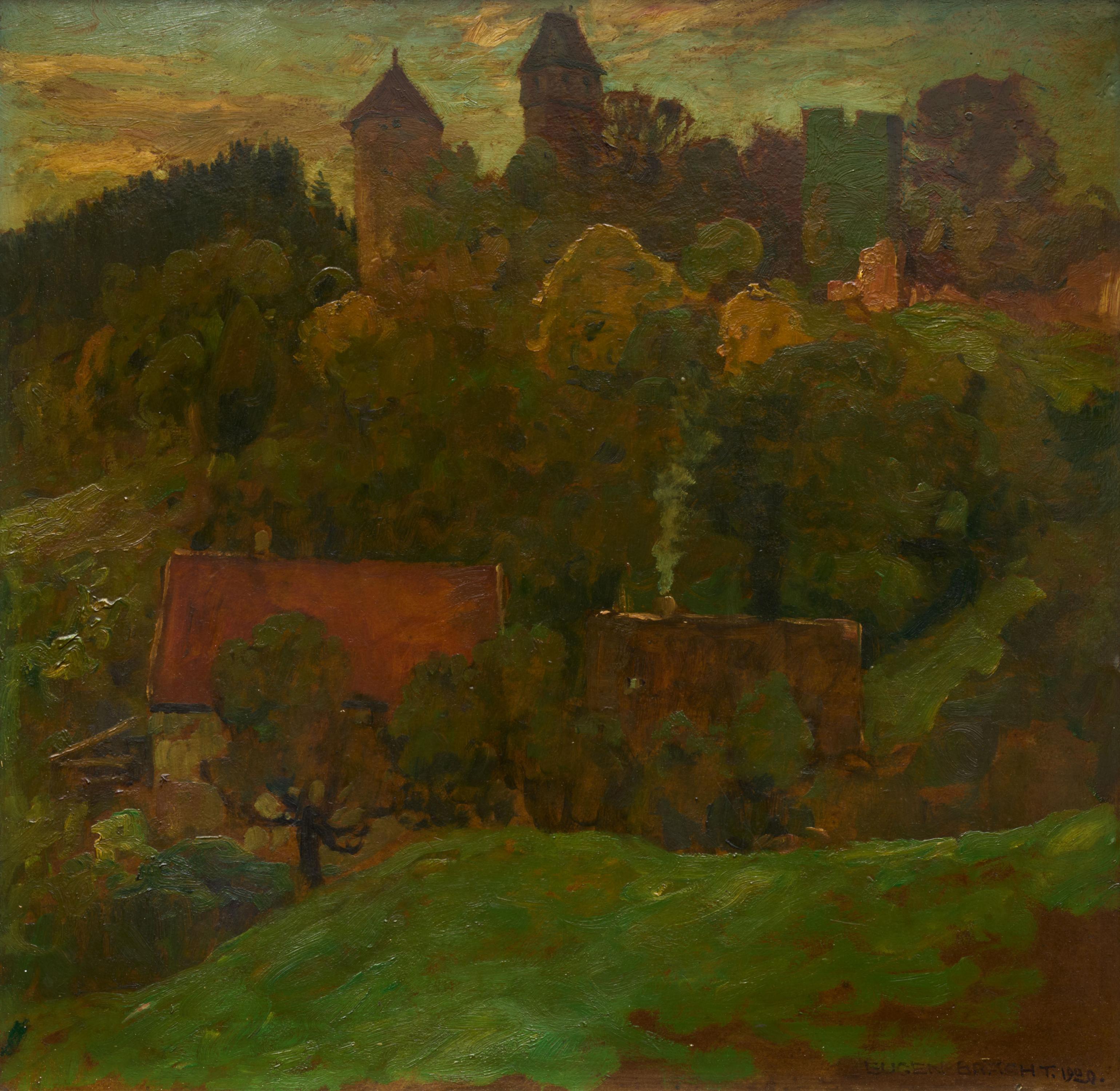 Eugen Bracht - Abend am Hirschhorn.