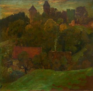 Eugen Bracht - Abend am Hirschhorn.