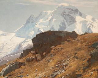Eugen Bracht - Blick auf das Breithorn, von Gandegg gesehen.