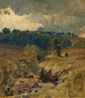 Eugen Bracht - Jäger am Waldrand.