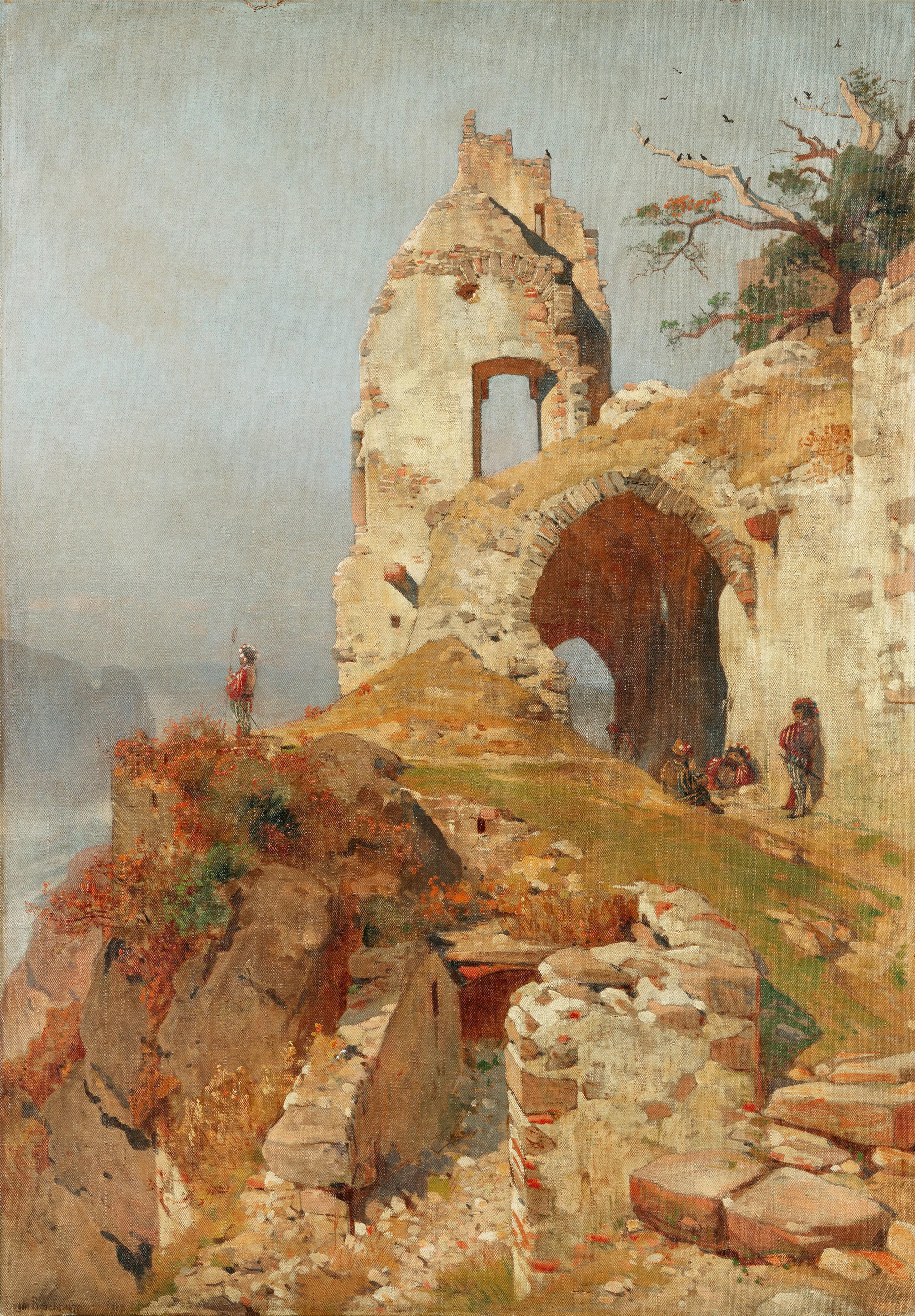Eugen Bracht - Landschaft mit Burg Dreieichenhain
