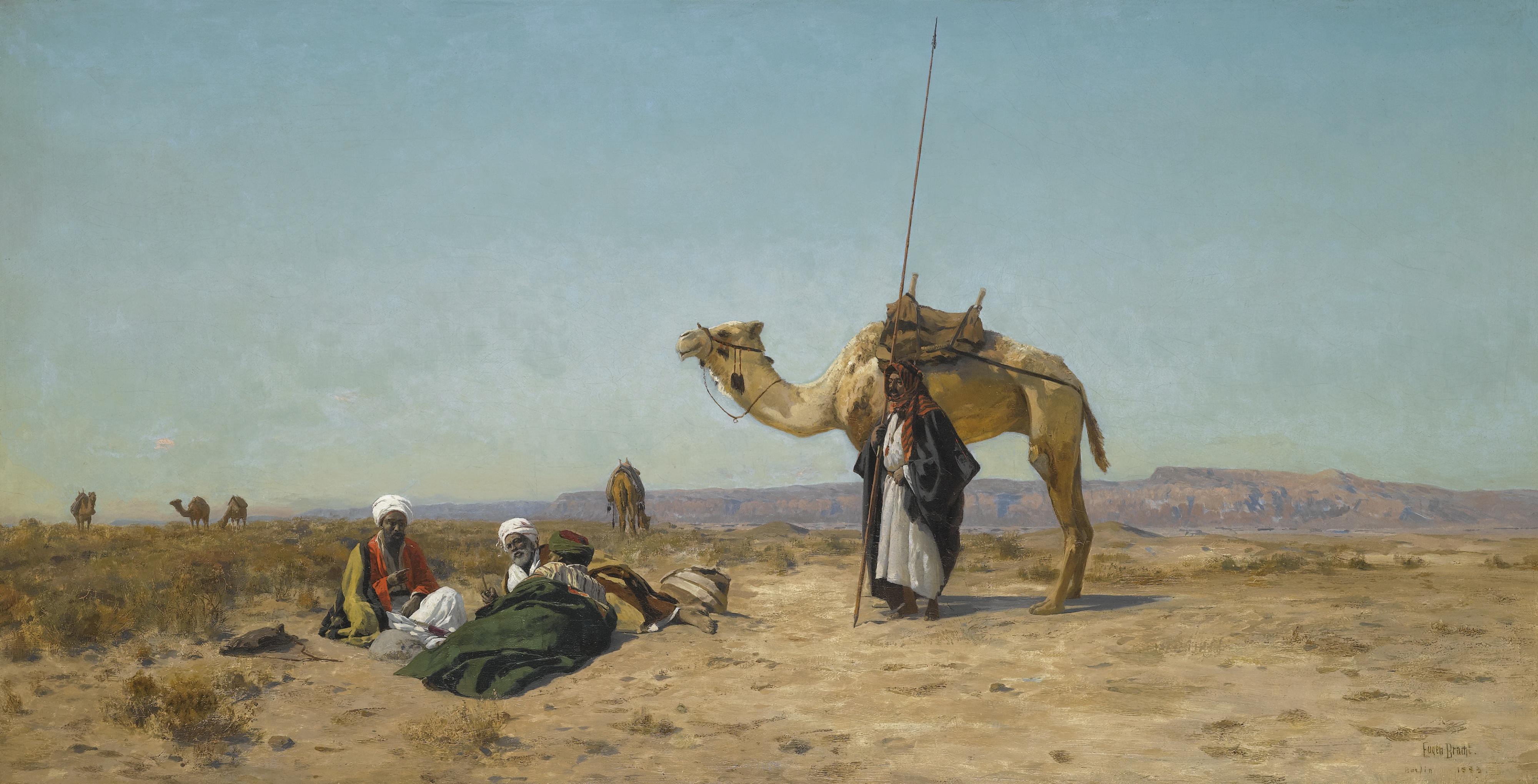 Eugen Bracht - Swiss rest In The Syrian Desert