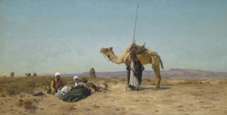 Eugen Bracht - Swiss rest In The Syrian Desert