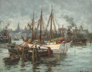 Eugen Dekkert - Unloading in Stettin Harbour