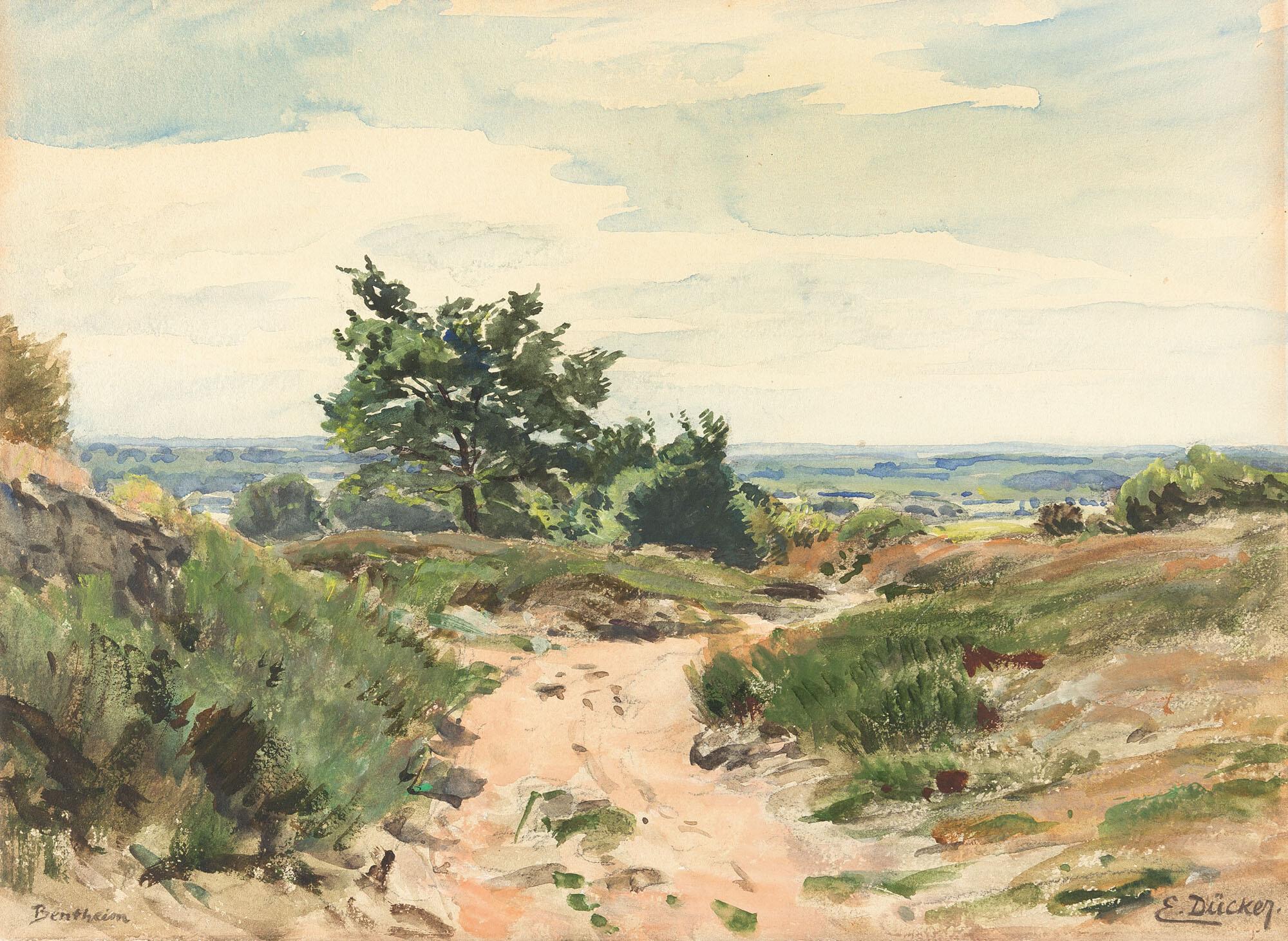 Eugen Dücker - 2 Bll.: „Bentheim“ – In den Dünen.