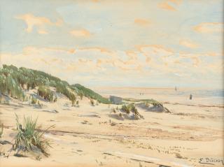 Eugen Dücker - 2 Bll.: Strand an der Nordsee – Herbststimmung.
