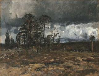 Eugen Felix Prosper Bracht - Baumgruppe im Hochmoor, Norwegen