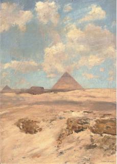 Eugen Felix Prosper Bracht - The Pyramids at Giza