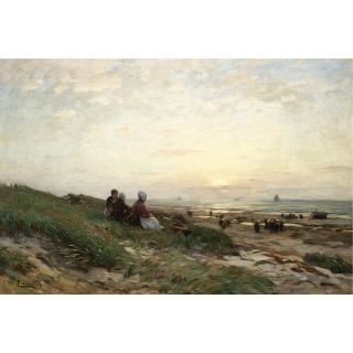 Eugen Gustav Dukker - Awaiting The Fishermen\'S Return