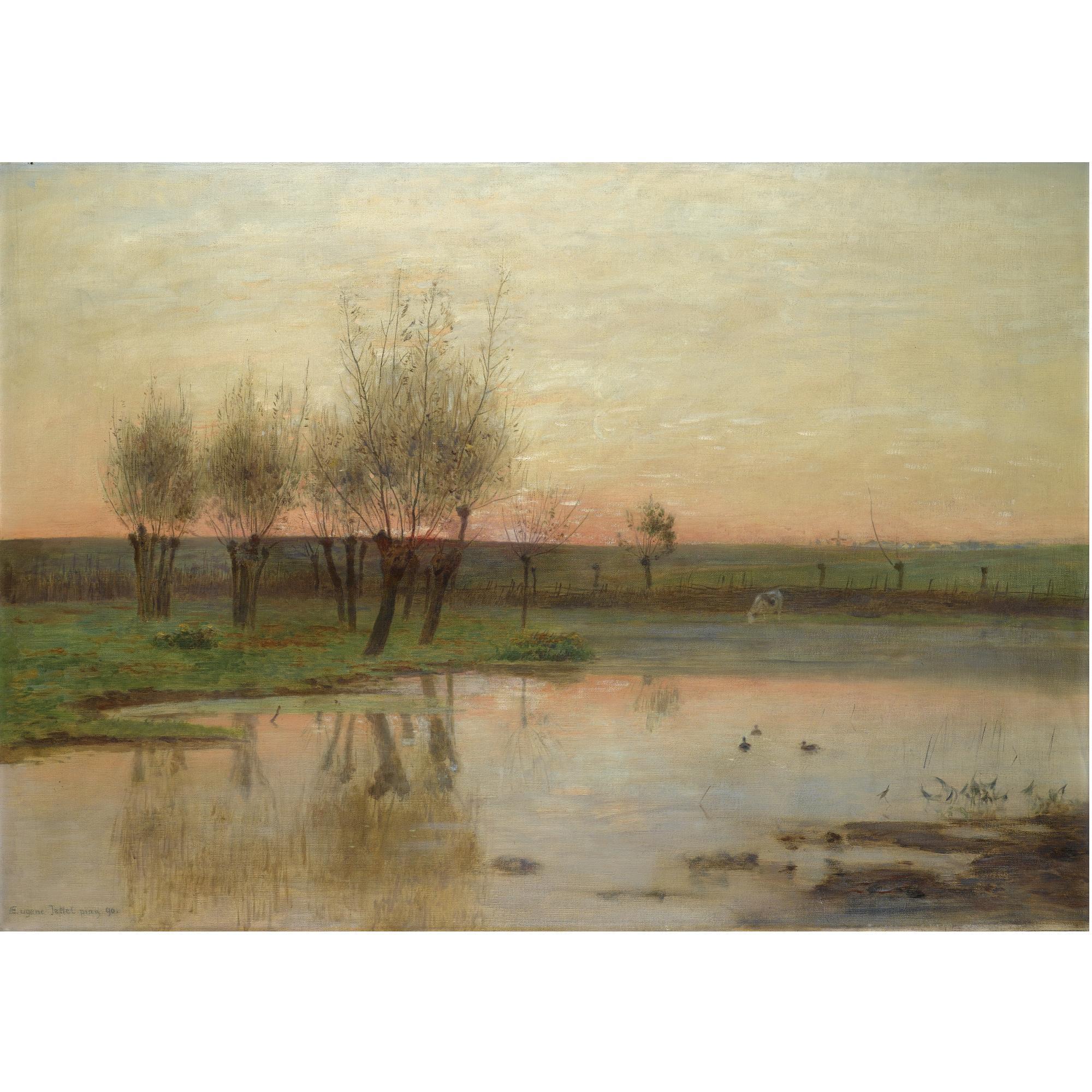 Eugen Jettel - Austrian Stehendes Gewässer Mit Weiden (The Watermeadow)