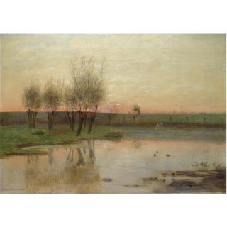 Eugen Jettel - Austrian Stehendes Gewässer Mit Weiden (The Watermeadow)