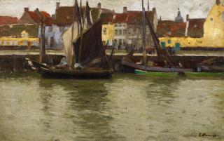 Eugen Kampf - Segelboote am Hafen