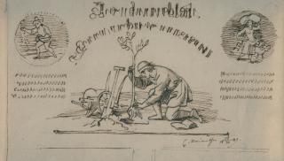 Eugen Napoleon Neureuther - 3 Bll.: Landwirtschaft – Im Sommer such ein Liebchen dir – Skizze