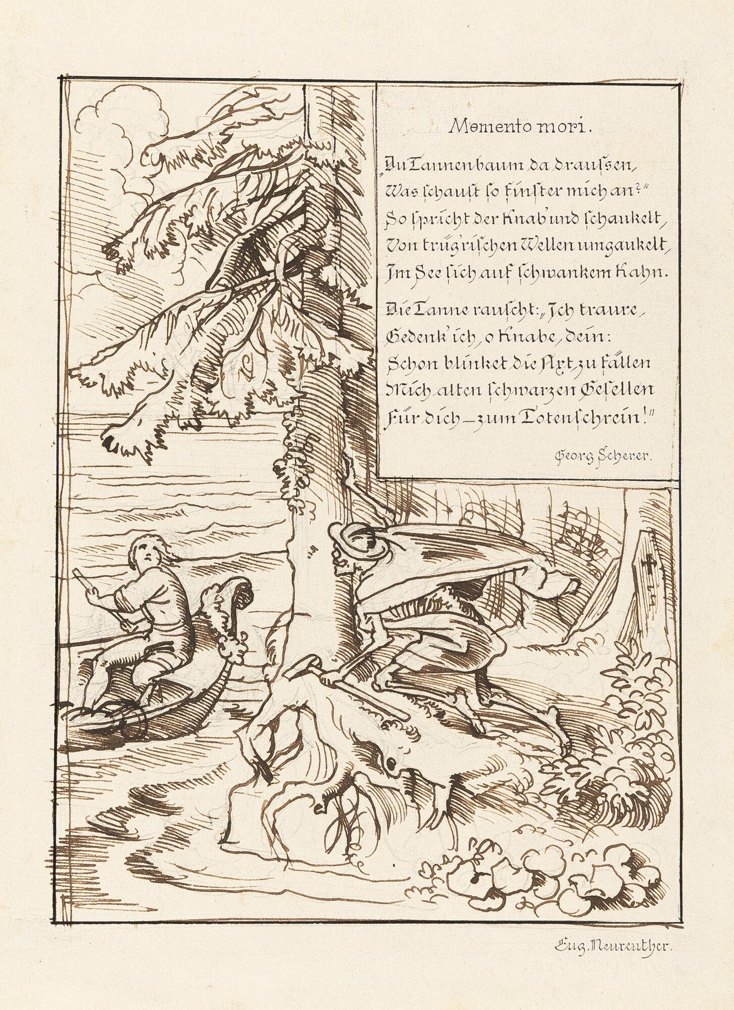 Eugen Napoleon Neureuther - Illustration zu dem Gedicht „Memento mori“ von Georg Scherer