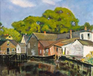 Eugen Spiro - Alte Häuser in Kennebunkport.