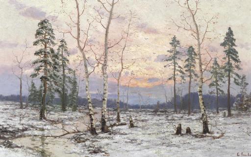 Eugen Taube - Birches In A Snowy Landscape