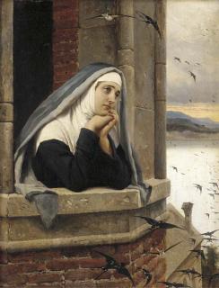 Eugen Von Blaas - A nun\'s flight of fancy