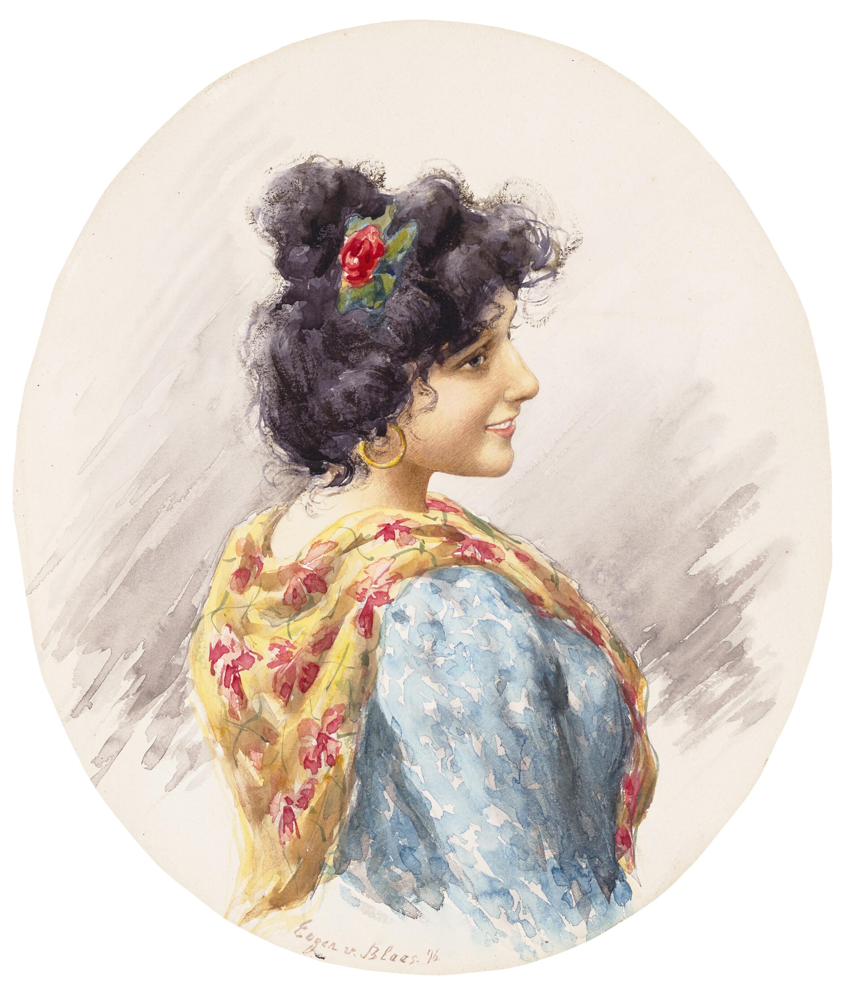 Eugen Von Blaas - An Italian Beauty