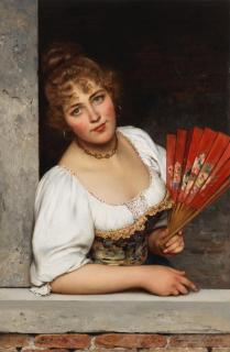 Eugen Von Blaas - At the window