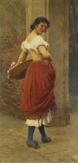 Eugen Von Blaas - Austrian a Stolen Glance