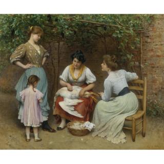 Eugen von Blaas - Austrian Goose Plucking