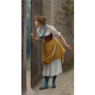 Eugen Von Blaas - Austrian The Eavesdropper