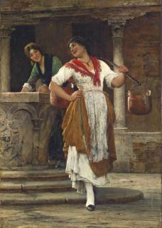 Eugen Von Blaas - Die Wasserträgerin (The Water Carrier)