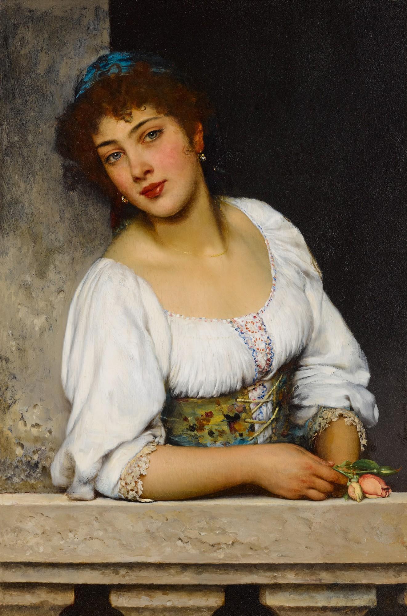 Eugen von Blaas - Girl at the Window