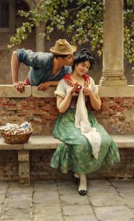 Eugen von Blaas - Venezianisches Liebespaar