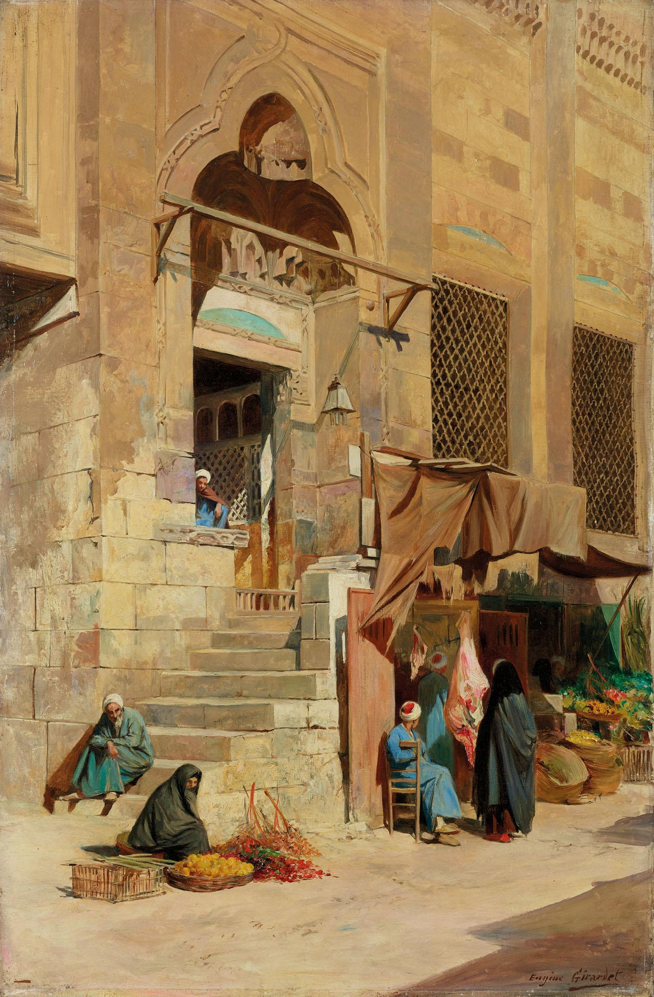 Eugène Alexis Girardet - La Mosquée d’El Azar au Caire