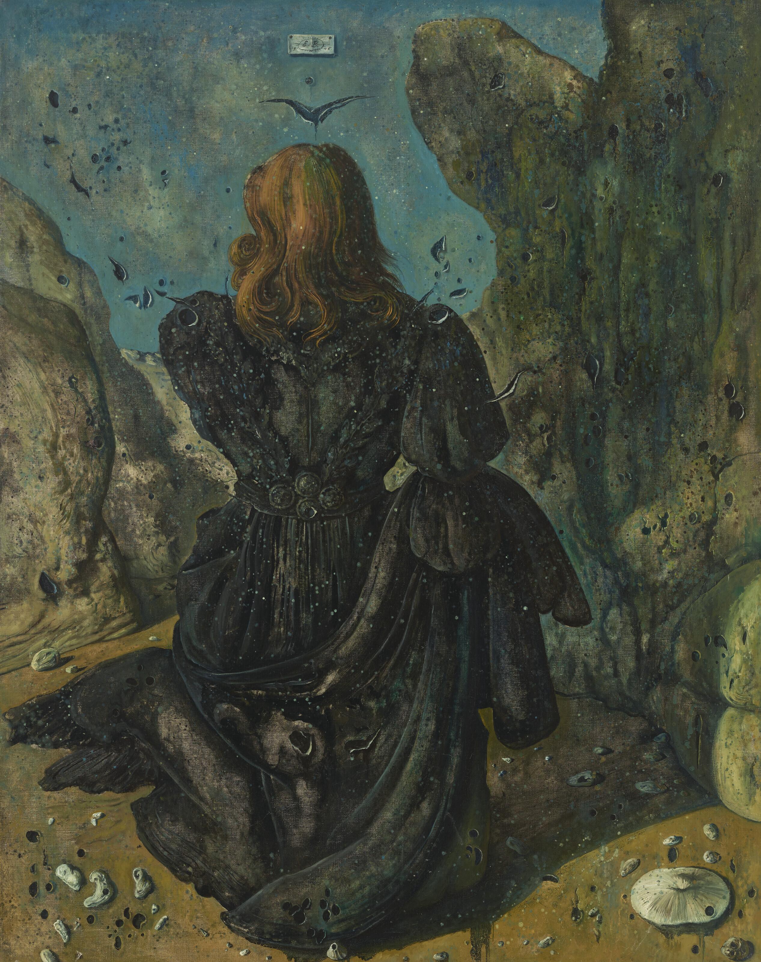 Eugene Berman - Backview of Proserpina in Black