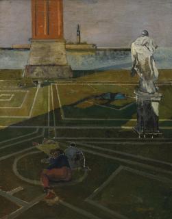 Eugene Berman - Dormenas, Statue Et Campanile