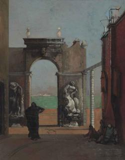 Eugene Berman - Figures Before a Classical Arch